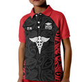 New Zealand Nurse RN 2026 Personalised Kid Polo Shirt Red Maori Pattern Cultural Pride