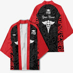 New Zealand Nurse RN 2026 Personalised Kimono Red Maori Pattern Cultural Pride