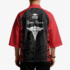 New Zealand Nurse RN 2026 Personalised Kimono Red Maori Pattern Cultural Pride