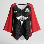 New Zealand Nurse RN 2026 Personalised Kimono Sleeve Blouse Red Maori Pattern Cultural Pride