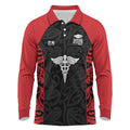 New Zealand Nurse RN 2026 Personalised Long Sleeve Polo Shirt Red Maori Pattern Cultural Pride