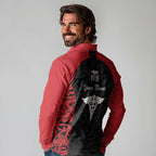 New Zealand Nurse RN 2026 Personalised Long Sleeve Polo Shirt Red Maori Pattern Cultural Pride