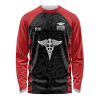 New Zealand Nurse RN 2026 Personalised Long Sleeve Shirt Red Maori Pattern Cultural Pride