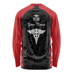 New Zealand Nurse RN 2026 Personalised Long Sleeve Shirt Red Maori Pattern Cultural Pride