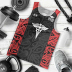 New Zealand Nurse RN 2026 Personalised Men Tank Top Red Maori Pattern Cultural Pride