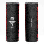 New Zealand Nurse RN 2026 Personalised Skinny Tumbler Red Maori Pattern Cultural Pride