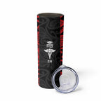 New Zealand Nurse RN 2026 Personalised Skinny Tumbler Red Maori Pattern Cultural Pride