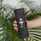 New Zealand Nurse RN 2026 Personalised Skinny Tumbler Red Maori Pattern Cultural Pride