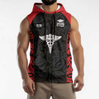 New Zealand Nurse RN 2026 Personalised Sleeveless Hoodie Red Maori Pattern Cultural Pride