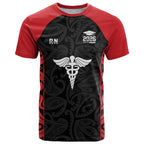 New Zealand Nurse RN 2026 Personalised T Shirt Red Maori Pattern Cultural Pride