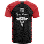 New Zealand Nurse RN 2026 Personalised T Shirt Red Maori Pattern Cultural Pride