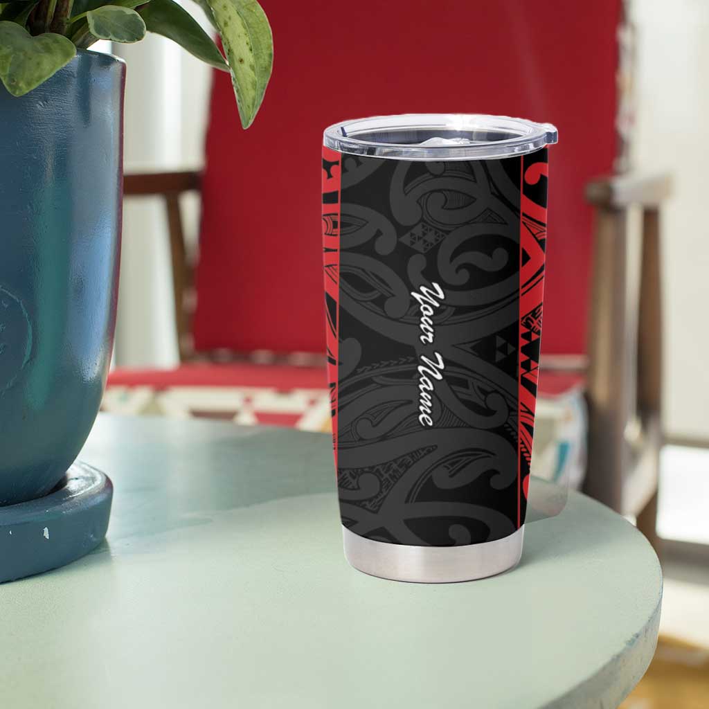 New Zealand Nurse RN 2026 Personalised Tumbler Cup Red Maori Pattern Cultural Pride