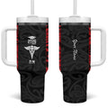 New Zealand Nurse RN 2026 Personalised Tumbler With Handle Red Maori Pattern Cultural Pride