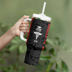 New Zealand Nurse RN 2026 Personalised Tumbler With Handle Red Maori Pattern Cultural Pride