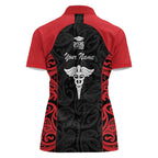 New Zealand Nurse RN 2026 Personalised Women Polo Shirt Red Maori Pattern Cultural Pride