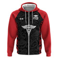 New Zealand Nurse RN 2026 Personalised Zip Hoodie Red Maori Pattern Cultural Pride