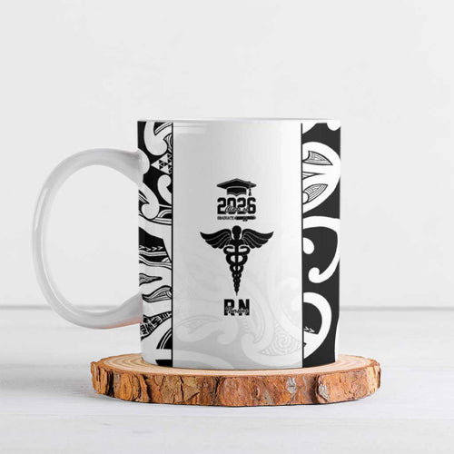 New Zealand Nurse RN 2026 Personalised Ceramic Mug White Maori Pattern Cultural Pride