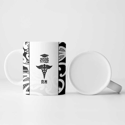 New Zealand Nurse RN 2026 Personalised Ceramic Mug White Maori Pattern Cultural Pride