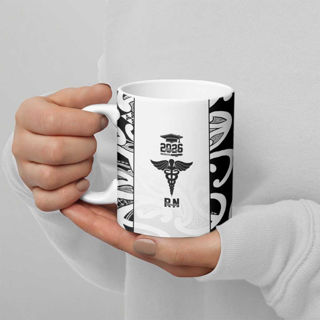 New Zealand Nurse RN 2026 Personalised Ceramic Mug White Maori Pattern Cultural Pride