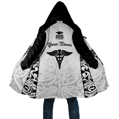 New Zealand Nurse RN 2026 Personalised Cloak White Maori Pattern Cultural Pride