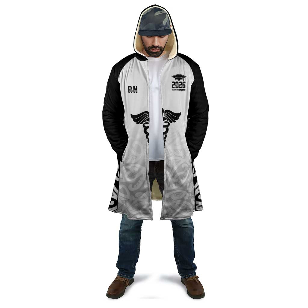 New Zealand Nurse RN 2026 Personalised Cloak White Maori Pattern Cultural Pride