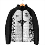 New Zealand Nurse RN 2026 Personalised Padded Jacket White Maori Pattern Cultural Pride