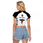 New Zealand Nurse RN 2026 Personalised Raglan Cropped T Shirt White Maori Pattern Cultural Pride
