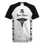 New Zealand Nurse RN 2026 Personalised Rugby Jersey White Maori Pattern Cultural Pride