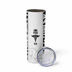 New Zealand Nurse RN 2026 Personalised Skinny Tumbler White Maori Pattern Cultural Pride
