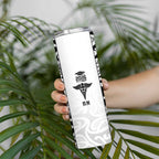 New Zealand Nurse RN 2026 Personalised Skinny Tumbler White Maori Pattern Cultural Pride