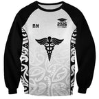 New Zealand Nurse RN 2026 Personalised Sweatshirt White Maori Pattern Cultural Pride