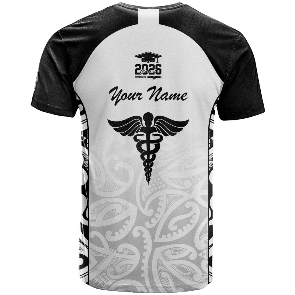New Zealand Nurse RN 2026 Personalised T Shirt White Maori Pattern Cultural Pride