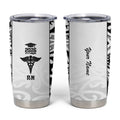 New Zealand Nurse RN 2026 Personalised Tumbler Cup White Maori Pattern Cultural Pride