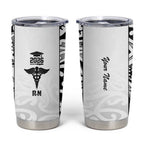 New Zealand Nurse RN 2026 Personalised Tumbler Cup White Maori Pattern Cultural Pride