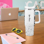 New Zealand Nurse RN 2026 Personalised Tumbler With Handle White Maori Pattern Cultural Pride