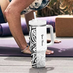 New Zealand Nurse RN 2026 Personalised Tumbler With Handle White Maori Pattern Cultural Pride