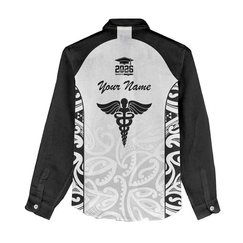 New Zealand Nurse RN 2026 Personalised Women Casual Shirt White Maori Pattern Cultural Pride