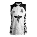New Zealand Nurse RN 2026 Personalised Women Sleeveless Polo Shirt White Maori Pattern Cultural Pride