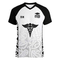 New Zealand Nurse RN 2026 Personalised Women V-Neck T-Shirt White Maori Pattern Cultural Pride
