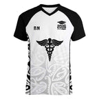 New Zealand Nurse RN 2026 Personalised Women V-Neck T-Shirt White Maori Pattern Cultural Pride