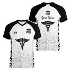 New Zealand Nurse RN 2026 Personalised Women V-Neck T-Shirt White Maori Pattern Cultural Pride