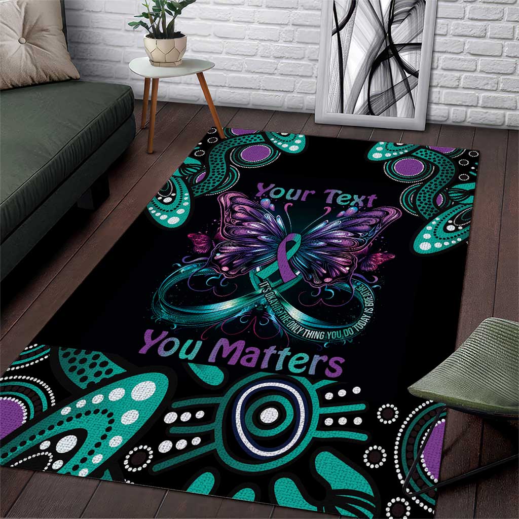 Personalised Hope Fight Suicide Prevention Awareness Area Rug Aboriginal Motif