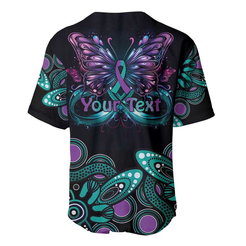 Personalised Hope Fight Suicide Prevention Awareness Baseball Jersey Aboriginal Motif