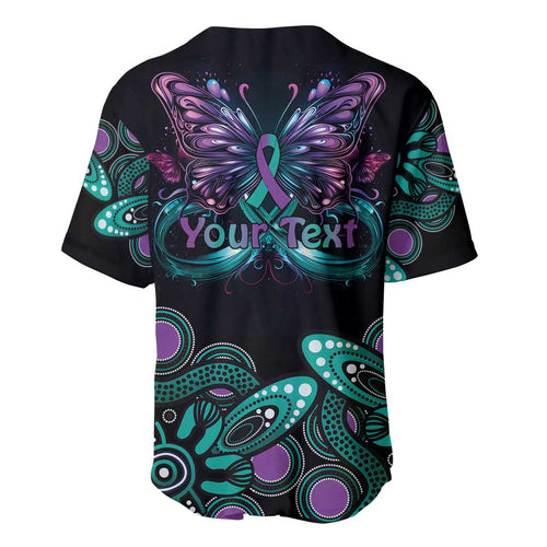 Personalised Hope Fight Suicide Prevention Awareness Baseball Jersey Aboriginal Motif