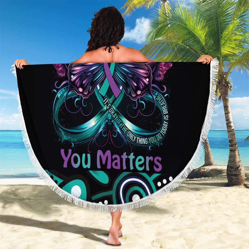 Personalised Hope Fight Suicide Prevention Awareness Beach Blanket Aboriginal Motif