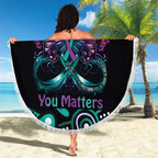 Personalised Hope Fight Suicide Prevention Awareness Beach Blanket Aboriginal Motif