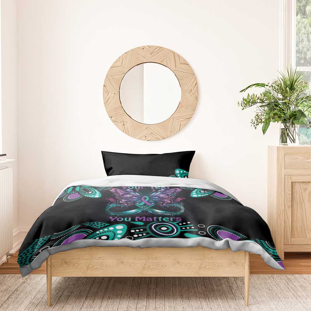 Personalised Hope Fight Suicide Prevention Awareness Bedding Set Aboriginal Motif