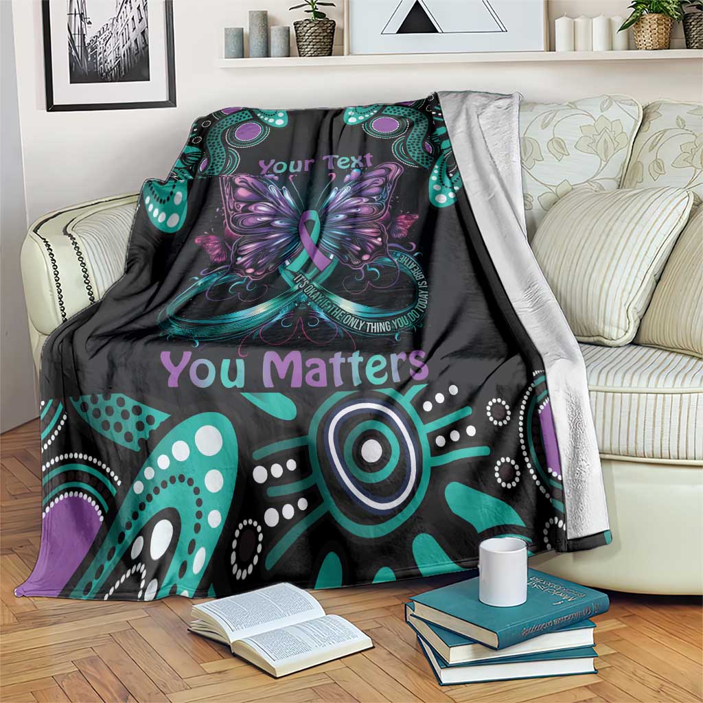 Personalised Hope Fight Suicide Prevention Awareness Blanket Aboriginal Motif