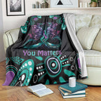 Personalised Hope Fight Suicide Prevention Awareness Blanket Aboriginal Motif