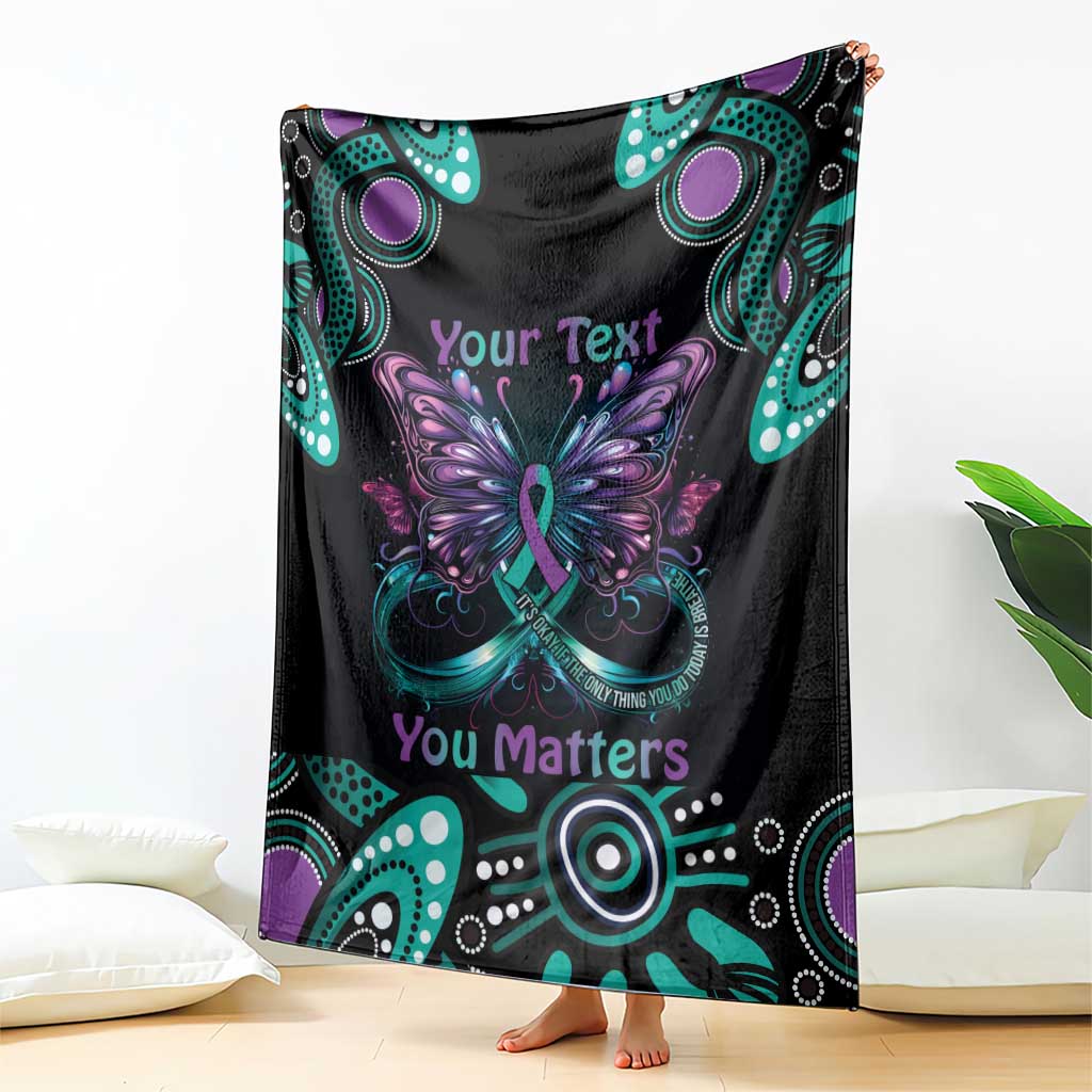 Personalised Hope Fight Suicide Prevention Awareness Blanket Aboriginal Motif